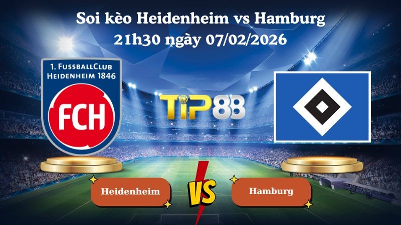 TIP88 Nhận định soi kèo Heidenheim vs Hamburg 21h30 ngày 07/02/2026 - Bundesliga