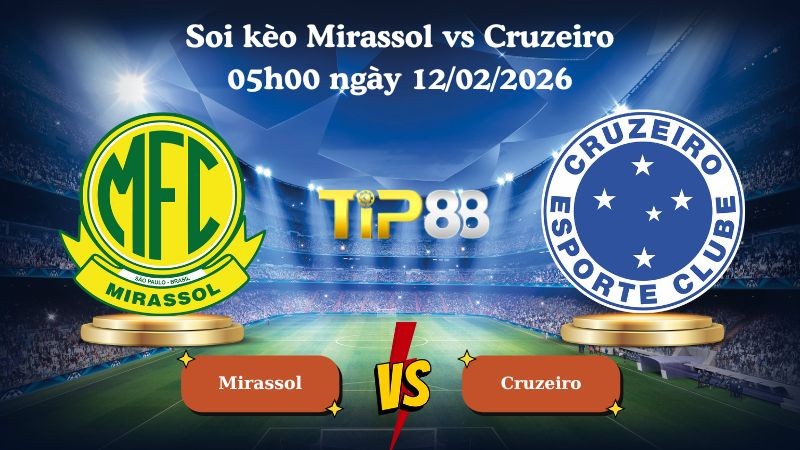 TIP88 Nhận định soi kèo Mirassol vs Cruzeiro 05h00 ngày 12/02/2026 - VĐQG Brazil